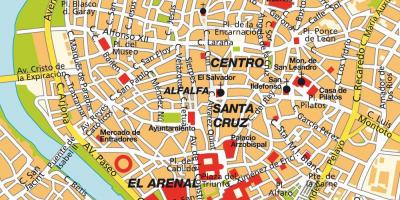 Карта на Севиля Испания центъра на града 