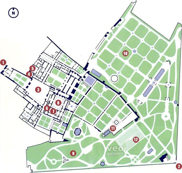 алкасар в Севиля картата