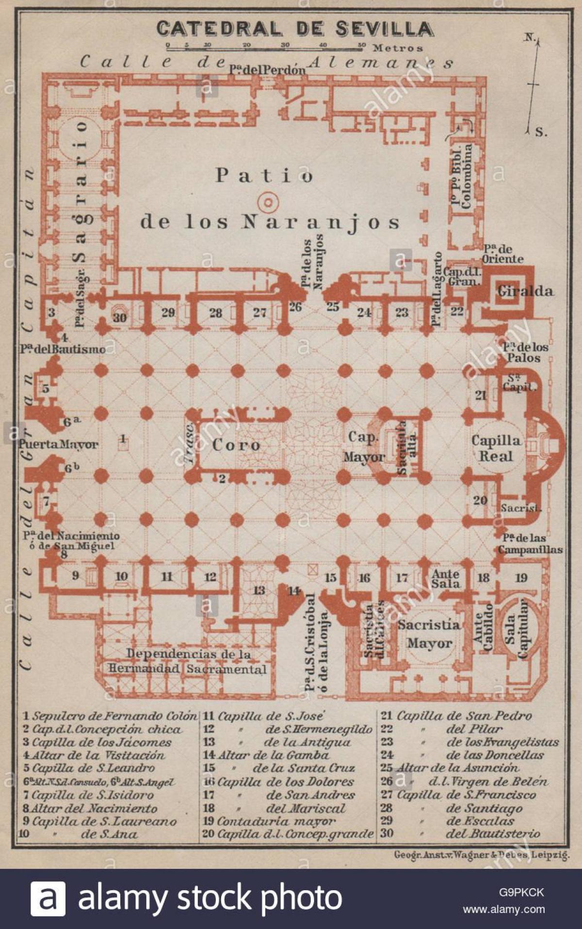 карта на катедралата на севиля