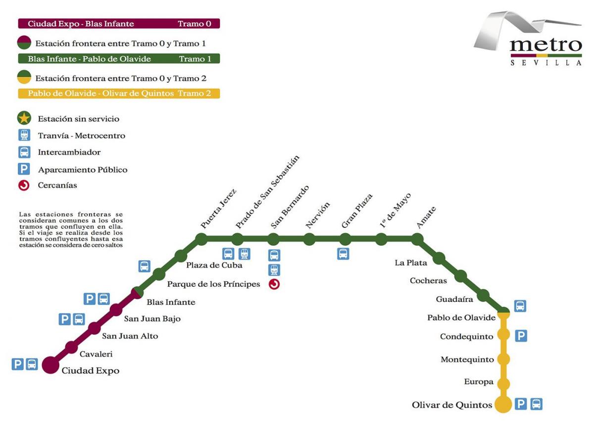 метрото Севиля картата