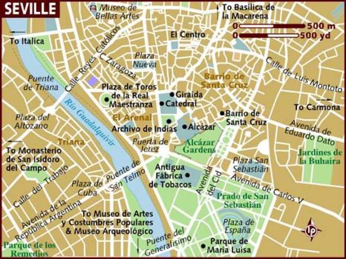 карта на кварталите на Севиля