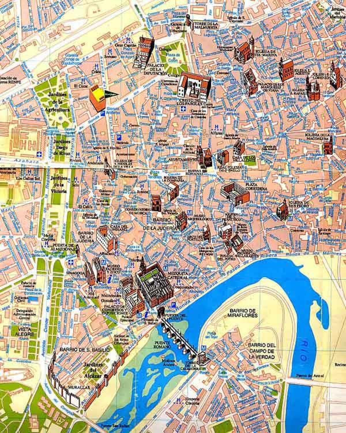 карта на Севиля пешеходна обиколка на