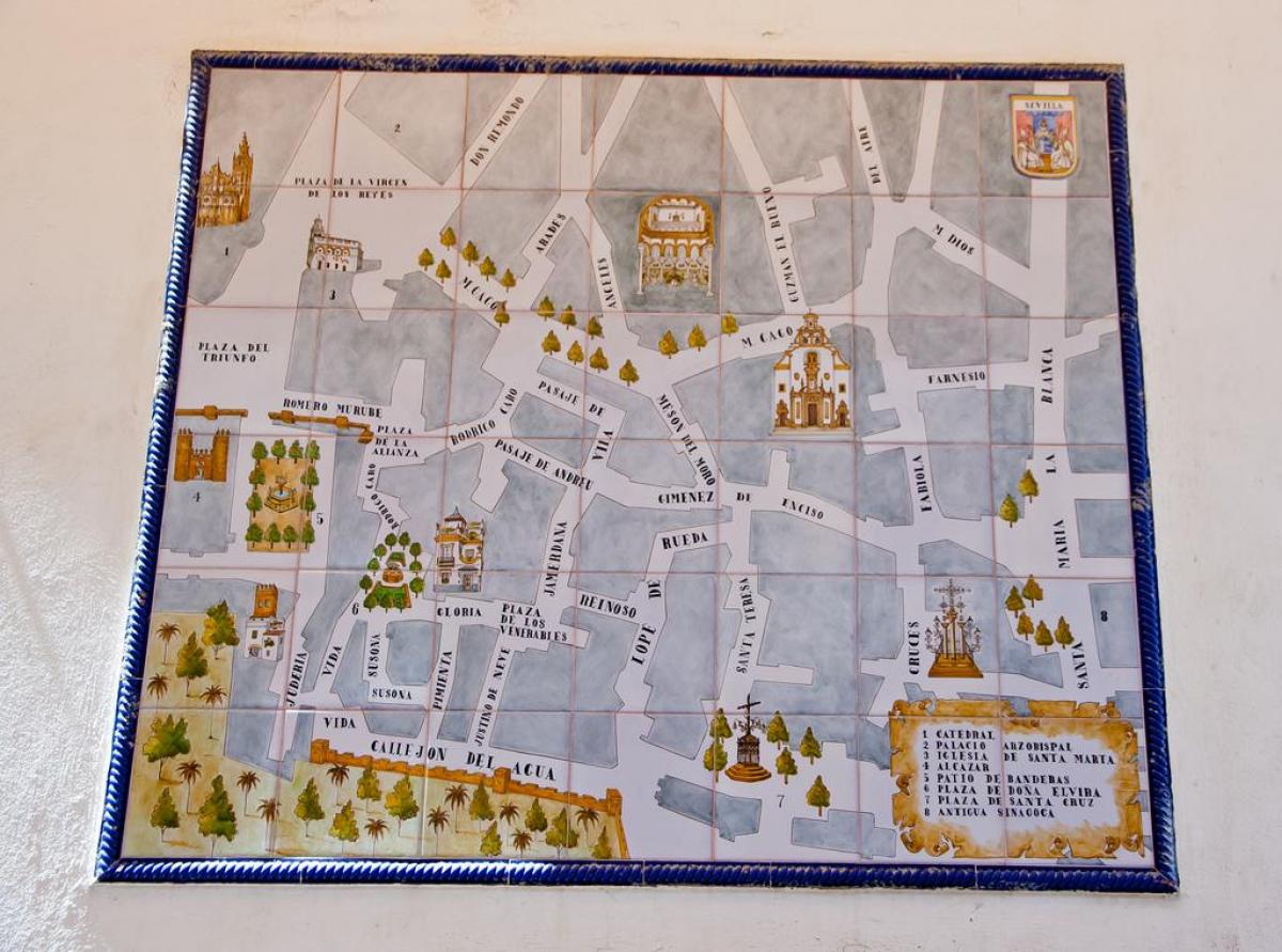 карта на еврейския квартал на Севиля